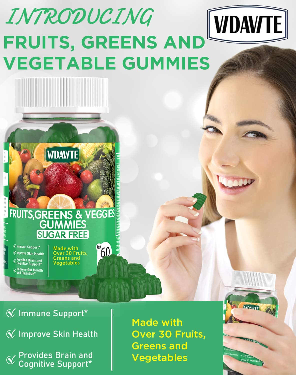 Goût fruité et agréable des gélifiés VIDAVITE, routine bien-être