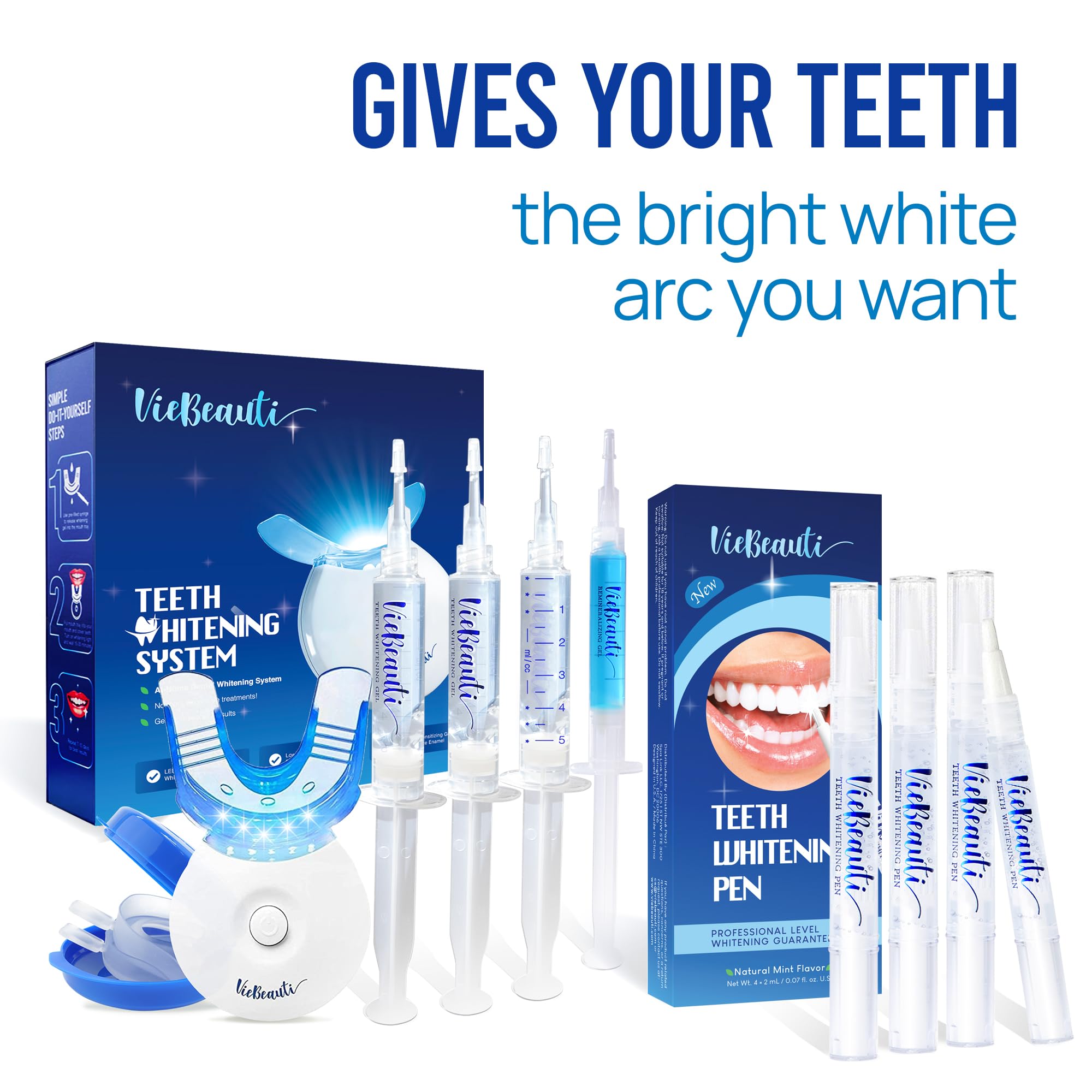 VieBeauti Stylo Blanchiment Dents emballage élégant et étui pratique pour emporter