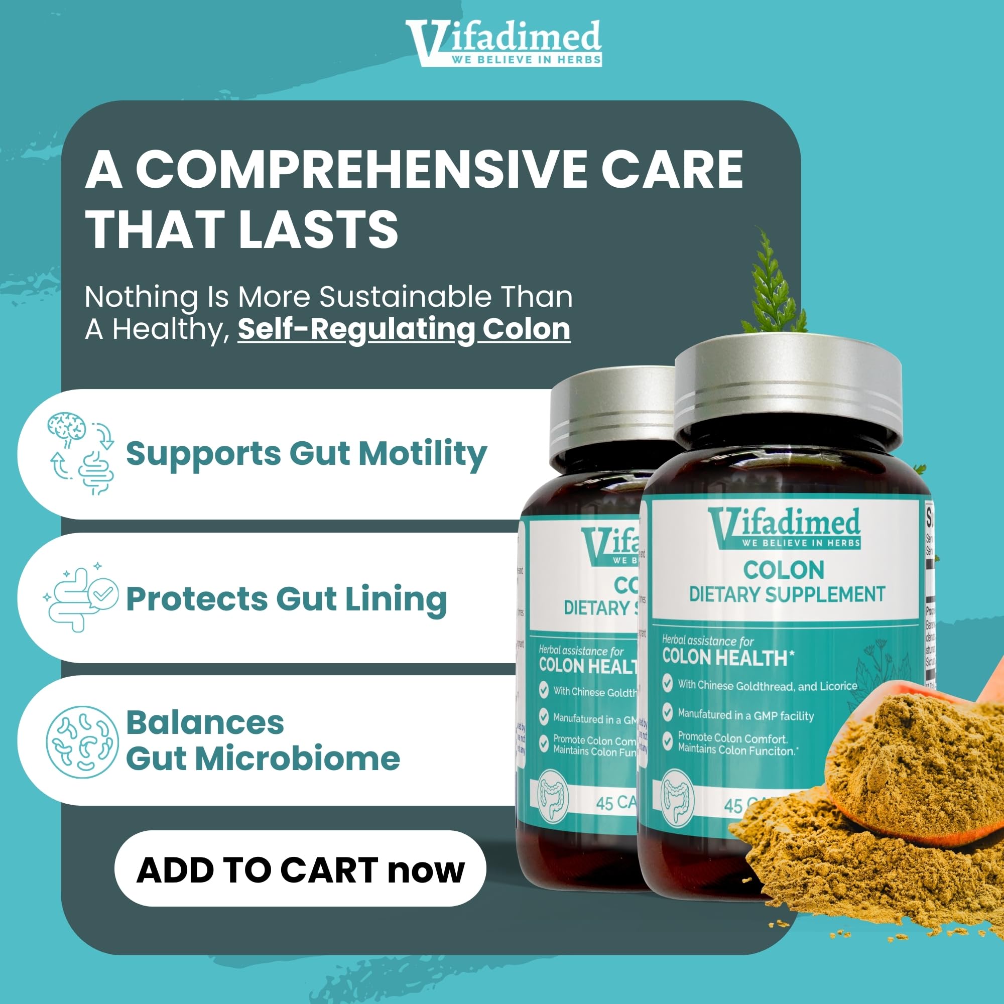 VIFADIMED Colon: routine quotidienne simple pour le confort intestinal.
