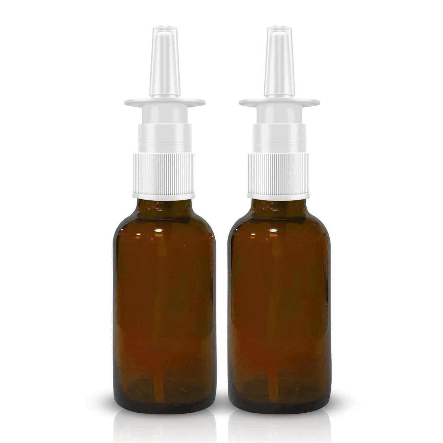 VIGOR PATH Bouteille en verre ambré avec spray nasal, protection UV et stockage sûr.