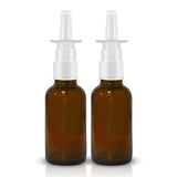 VIGOR PATH Bouteille en verre ambré avec spray nasal, protection UV et stockage sûr.