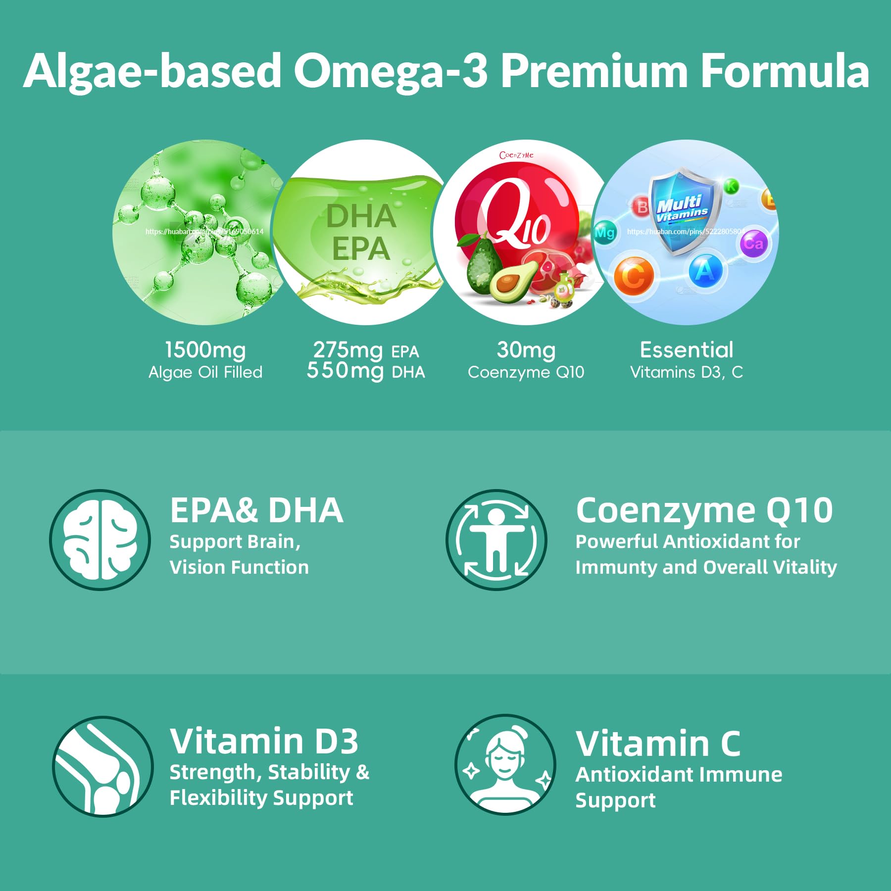 Dose journalière Vigorintha Omega-3 dans la main, soutien mobilité et vision.