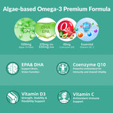Dose journalière Vigorintha Omega-3 dans la main, soutien mobilité et vision.