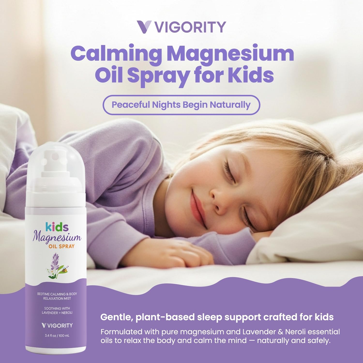 Vigority Kids Sommeil – brume oreiller favorisant le calme au coucher