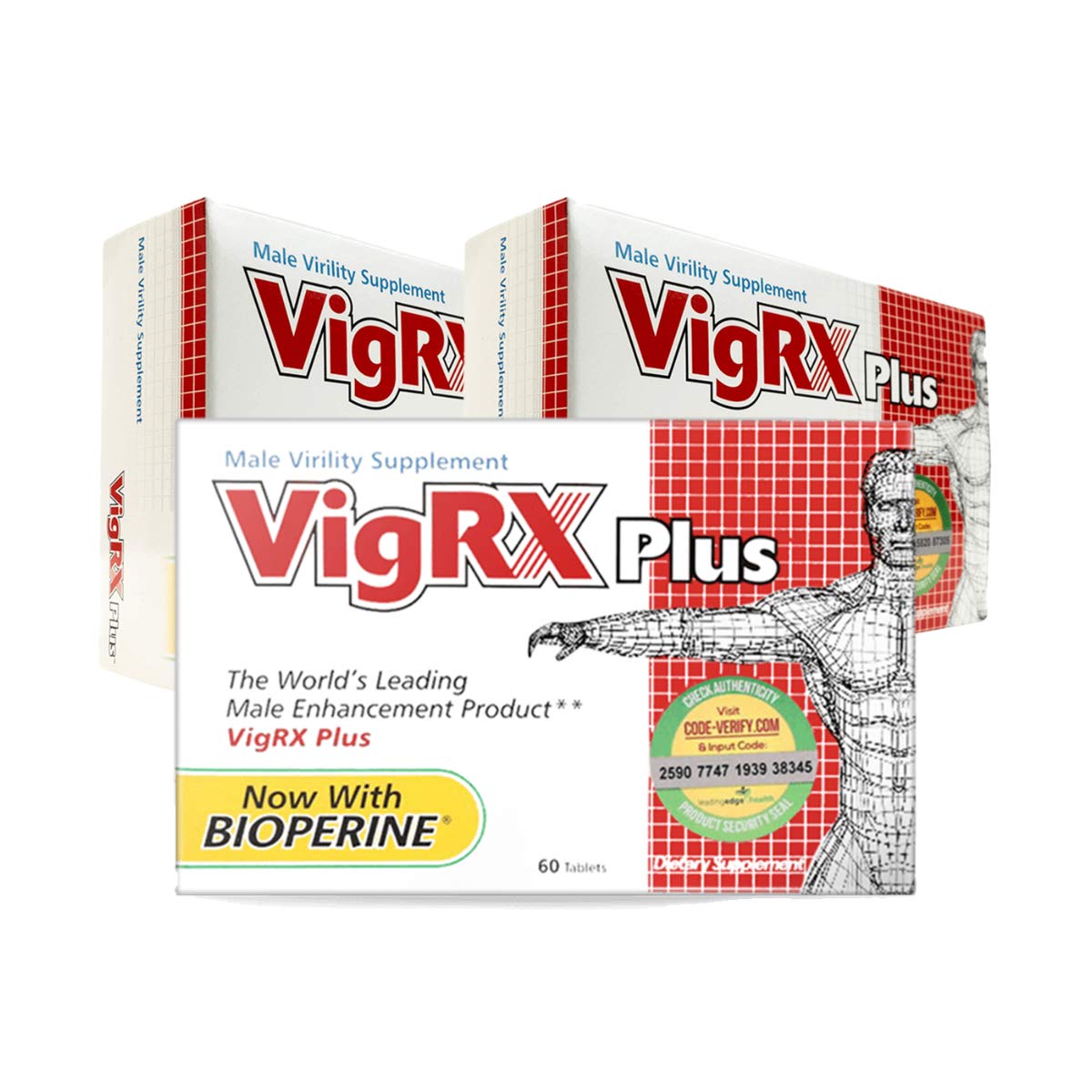 VigRX Plus – boîte et comprimés, soutien potentiel à la vitalité quotidienne.