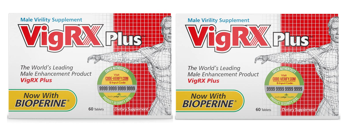 VigRX Plus bouteille et étiquette, soutient une routine bien-être quotidienne.