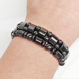 Bracelet VIKI LYNN en hématite, réglage élastique pour un porté confortable