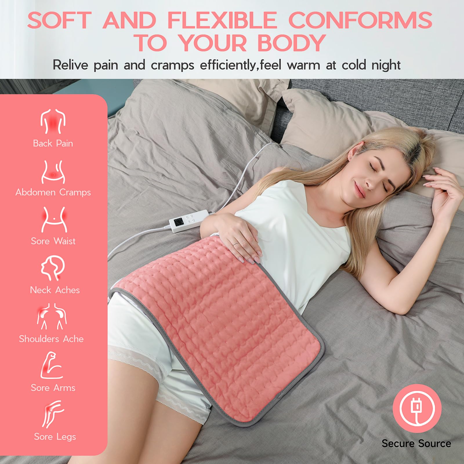 Coussin chauffant Vilicert, thérapie humide, chaleur pénétrante pour muscles.