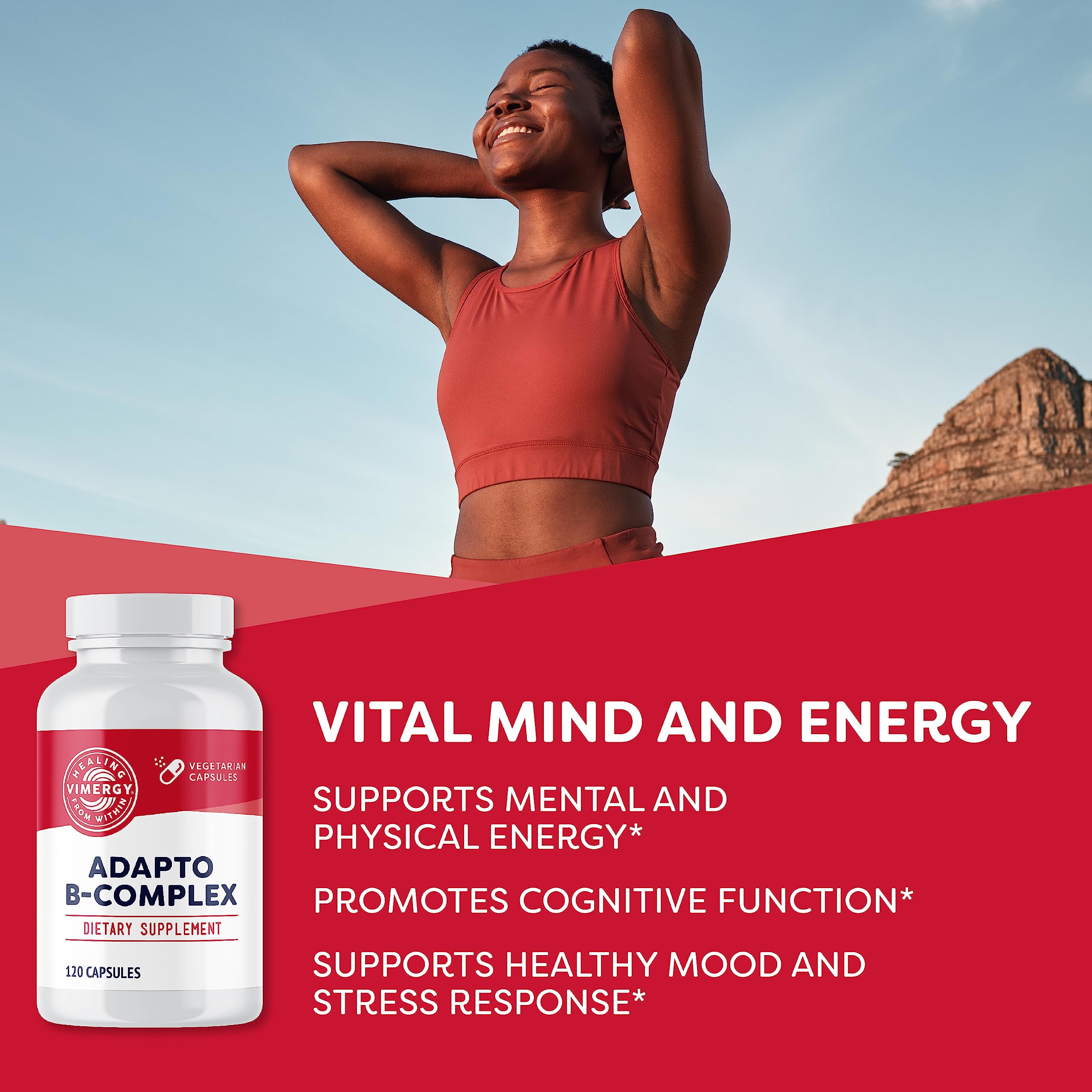 Vimergy Adapto-B Complex – capsules présentées pour soutien cognitif et énergie