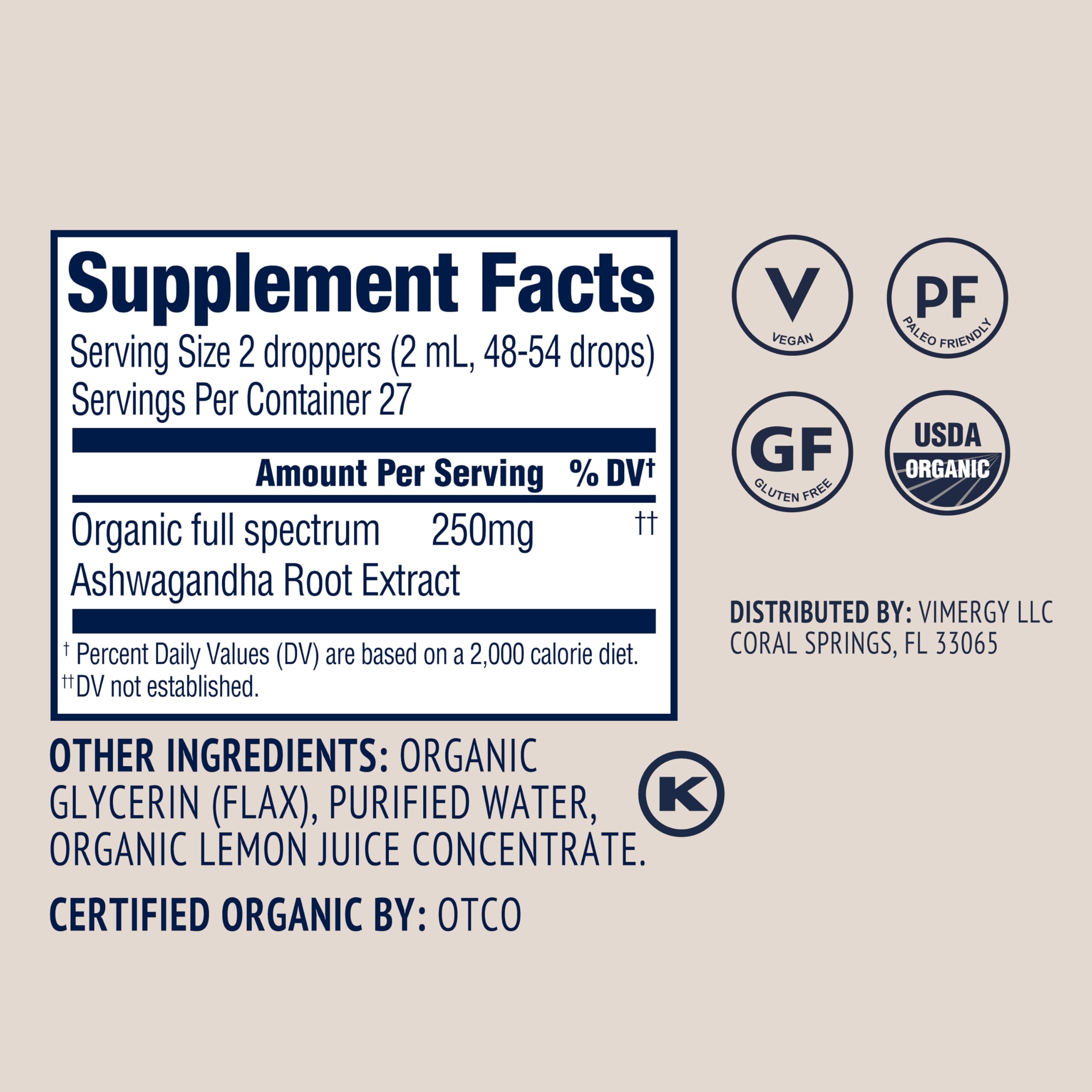Vimergy Ashwagandha: ajout dans eau ou smoothie, utilisation polyvalente.