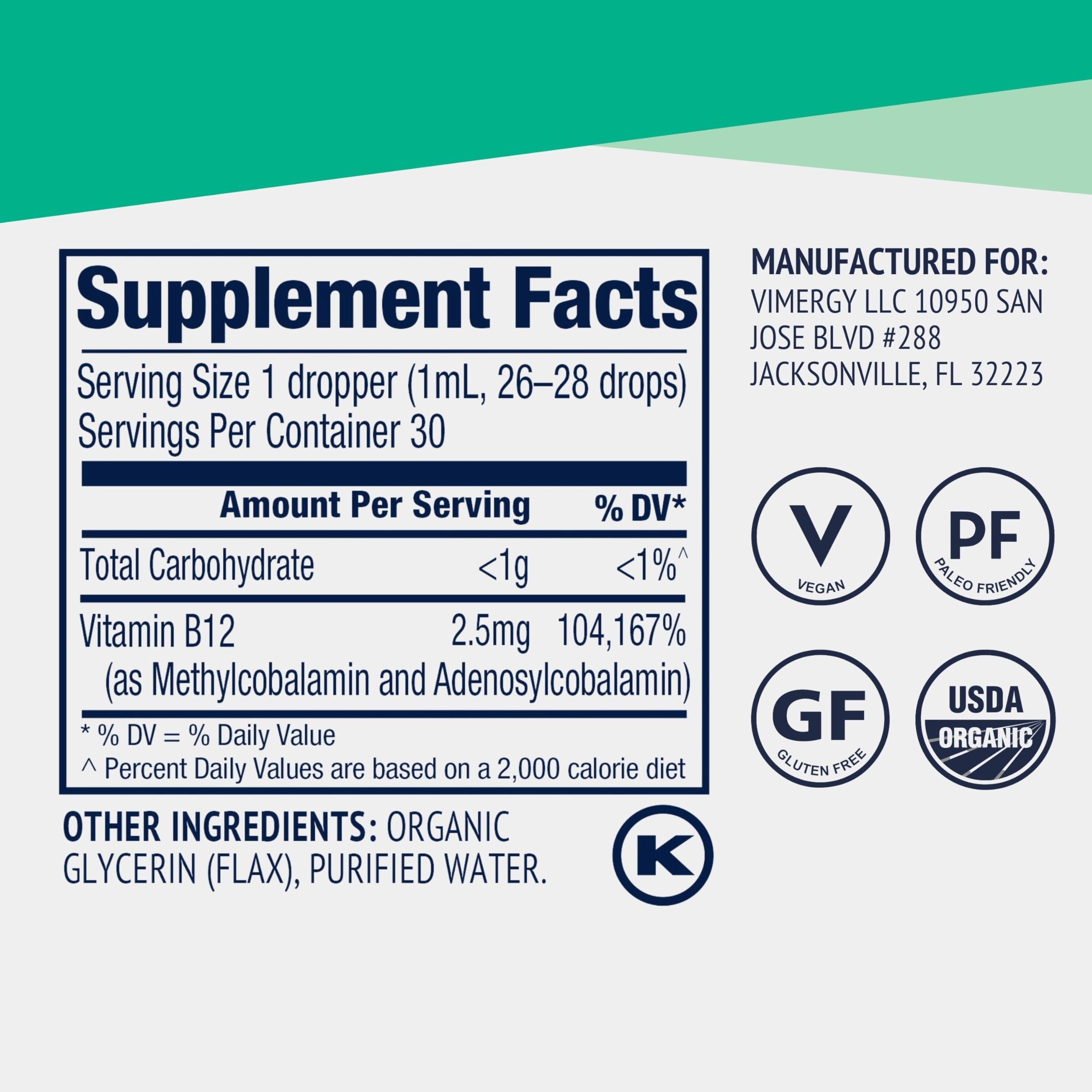 Étiquette biologique et non-GMO, compatible vegan et régime paléo.