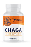 Boîte Vimergy Chaga Capsules avec étiquette, présentation claire du produit pour le bien-être