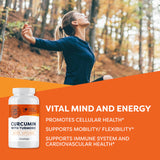 Vimergy Curcumin capsules riches en curcuminoïdes et curcuma pour une formulation efficace.