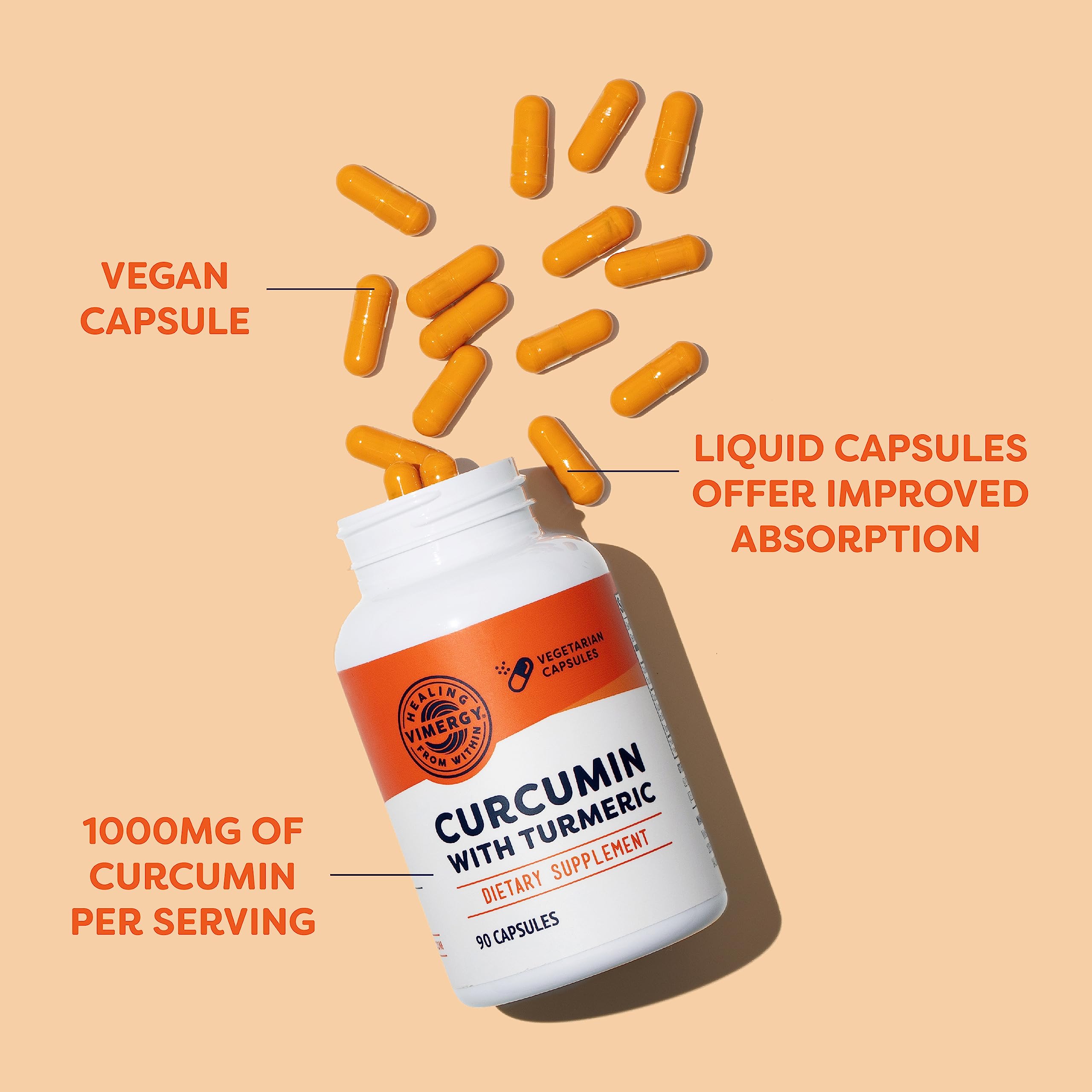 Extraction Curcuminoïdes 95% avec curcuma, Vimergy Curcumin Turmeric.
