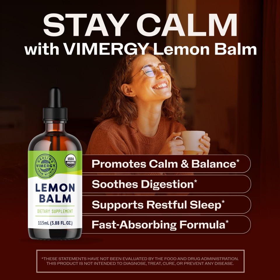 Teinture de mélisse citronnée Vimergy – verser dans l eau pour une boisson rapide.
