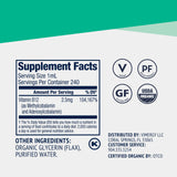 Certifications USDA Organic et Non-GMO sur l'emballage.