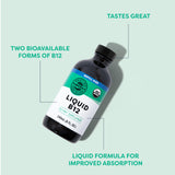 Gouttes Vimergy B12 Refill en gros plan démontrant texture fluide.