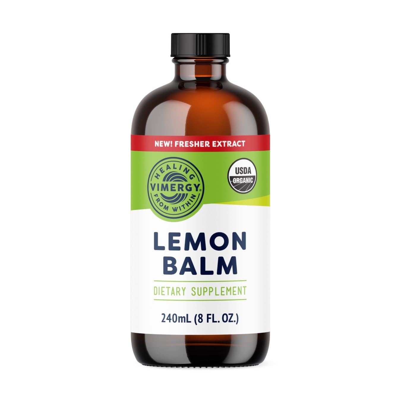 Bouteille Vimergy melisse officinale teinture, présentation propre et naturelle pour infusion