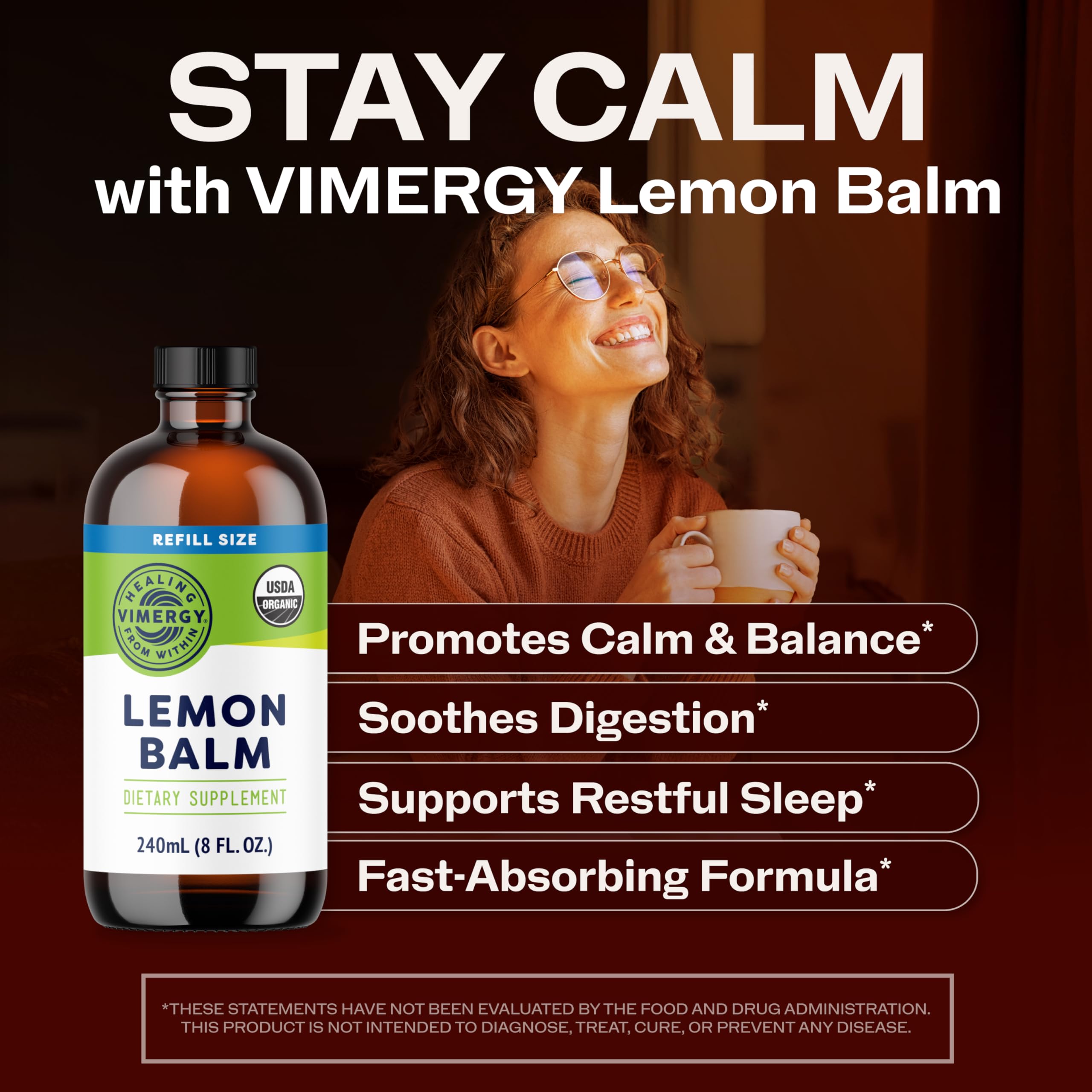 Teinture Vimergy melisse officinale ajoutée à l eau ou tisane pour moment de calme