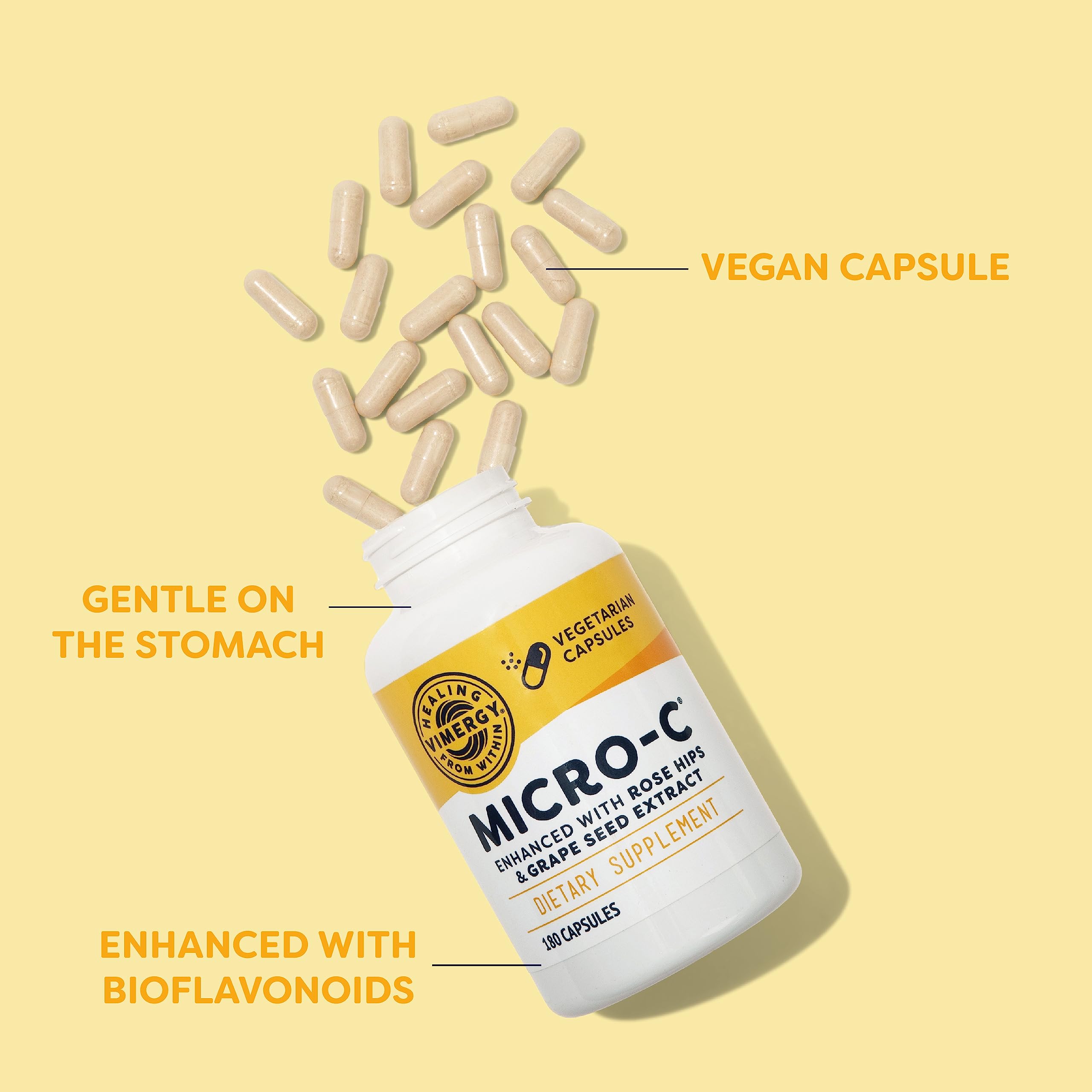 Vimergy Micro-C, ingrédients riches en bioflavonoïdes pour soutien potentiel.