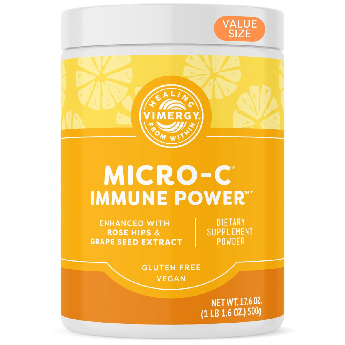 Vimergy Micro-C Immun Power en poudre, absorption rapide et dosage pratique.