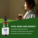 Pouring Vimergy Olive Leaf Liquid demonstrates easy, fast-absorb dosing.