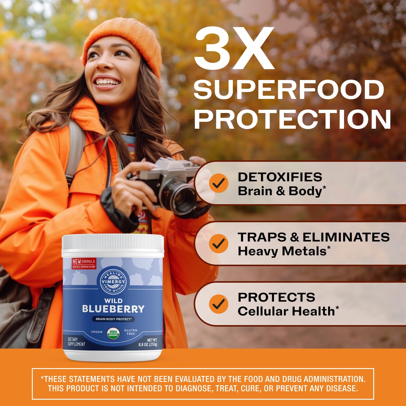 Vimergy Brain Body Protect – prêle et silice de bambou visibles sur l’emballage.