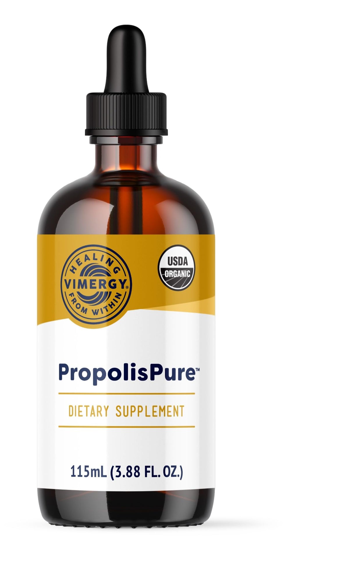 Vimergy PropolisPure bouteille-pour, pratique à ajouter dans eau ou jus.