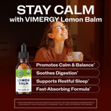 Vimergy mélisse-citronnée tincture, étiquette bio, produit pur et sans additifs