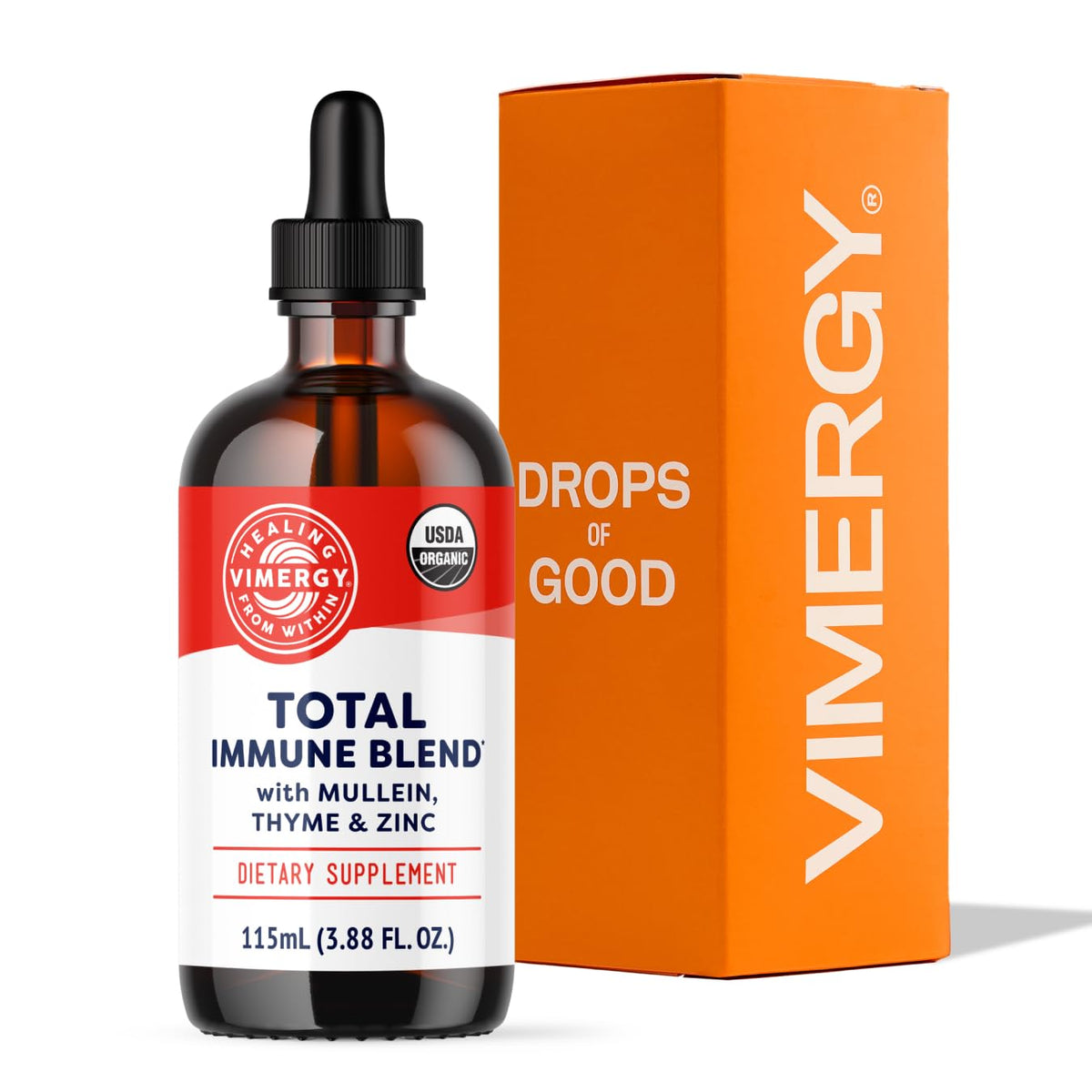 Vimergy Total Immune Blend – bouteille 115 ml, soutien immunitaire tout au long de l'année.