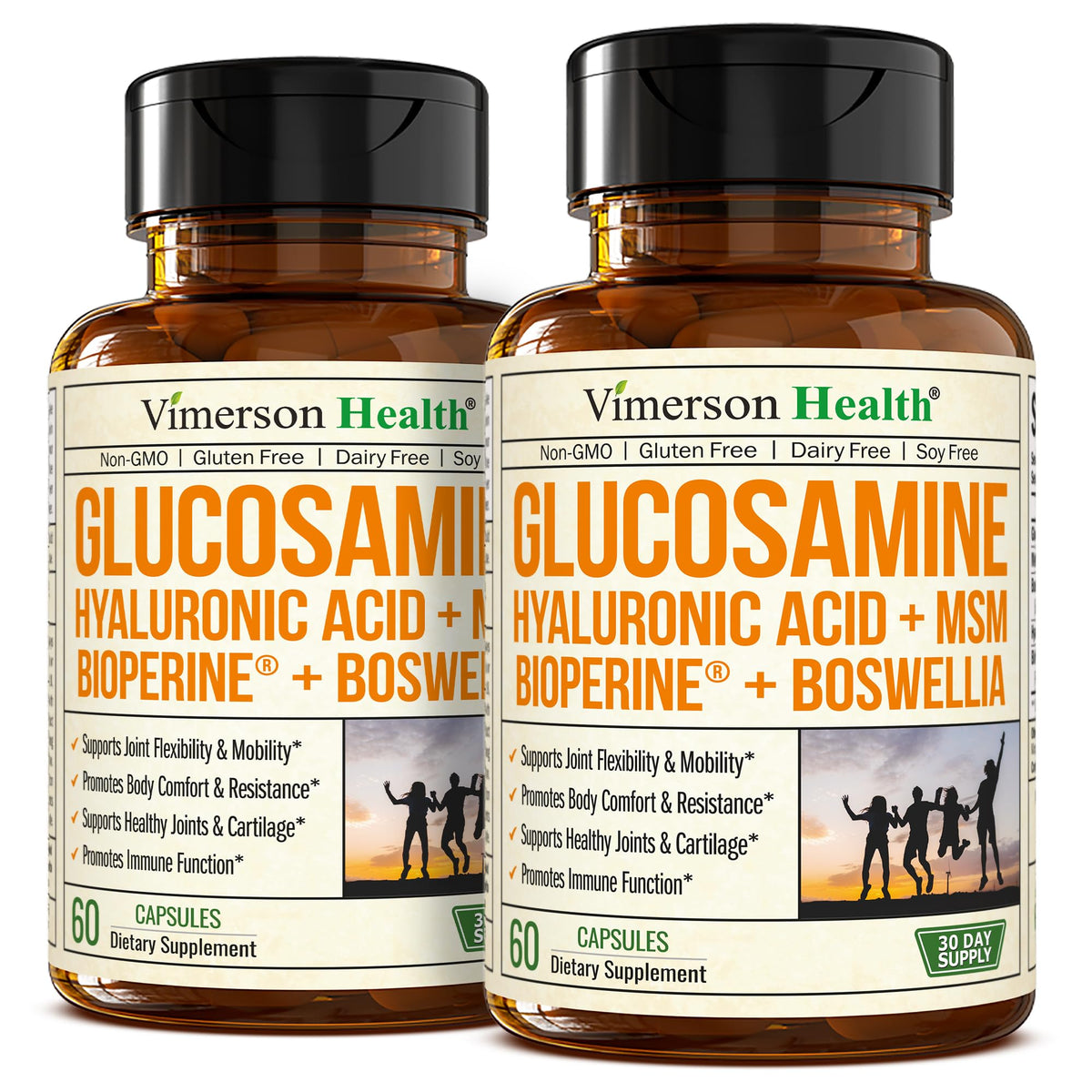 Vimerson Health glucosamine sulfate acide hyaluronique – soutien mobilité quotidien.