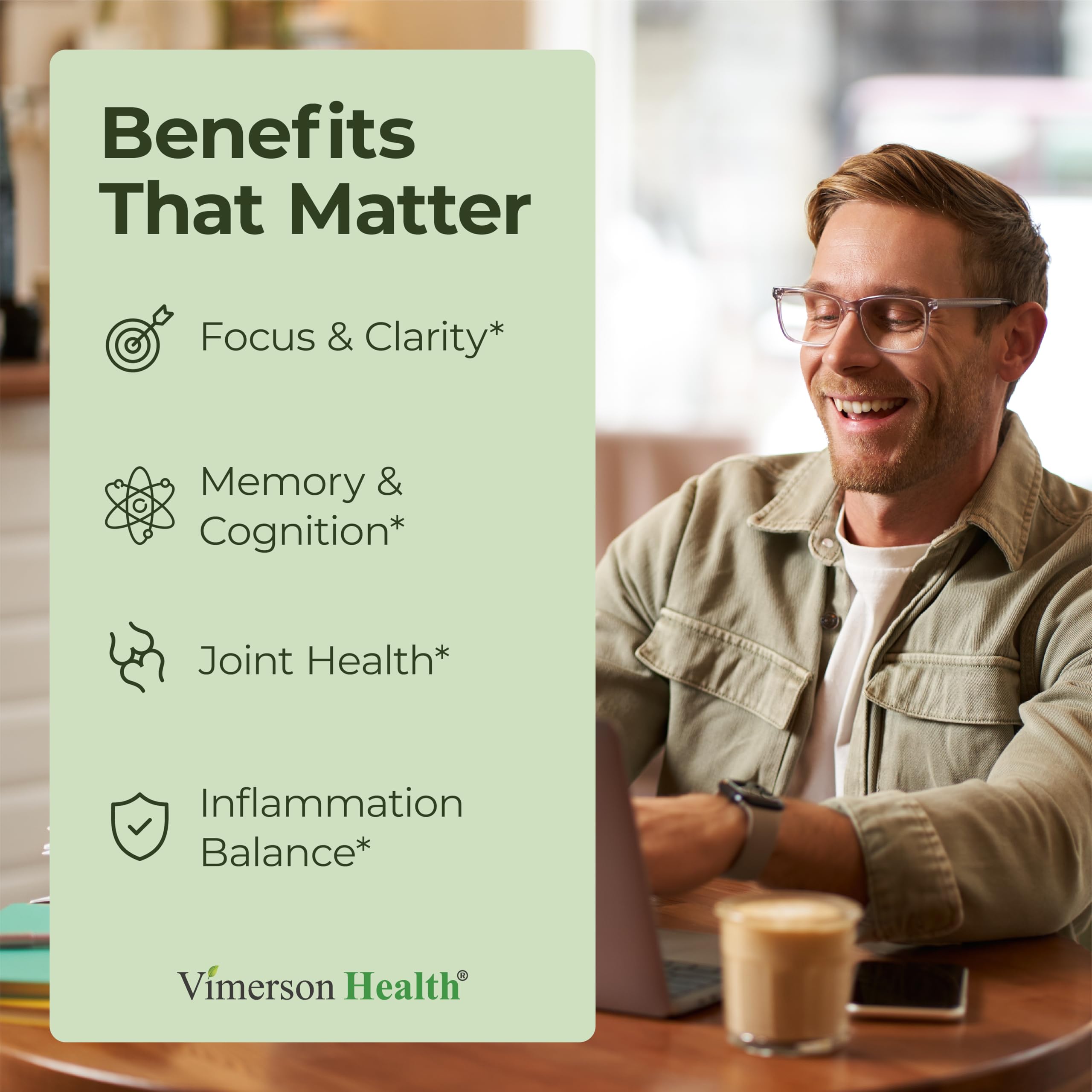 Gélules véganes Vimerson Health Curcuma avec BioPerine pour l'absorption.