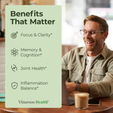 Gélules véganes Vimerson Health Curcuma avec BioPerine pour l'absorption.