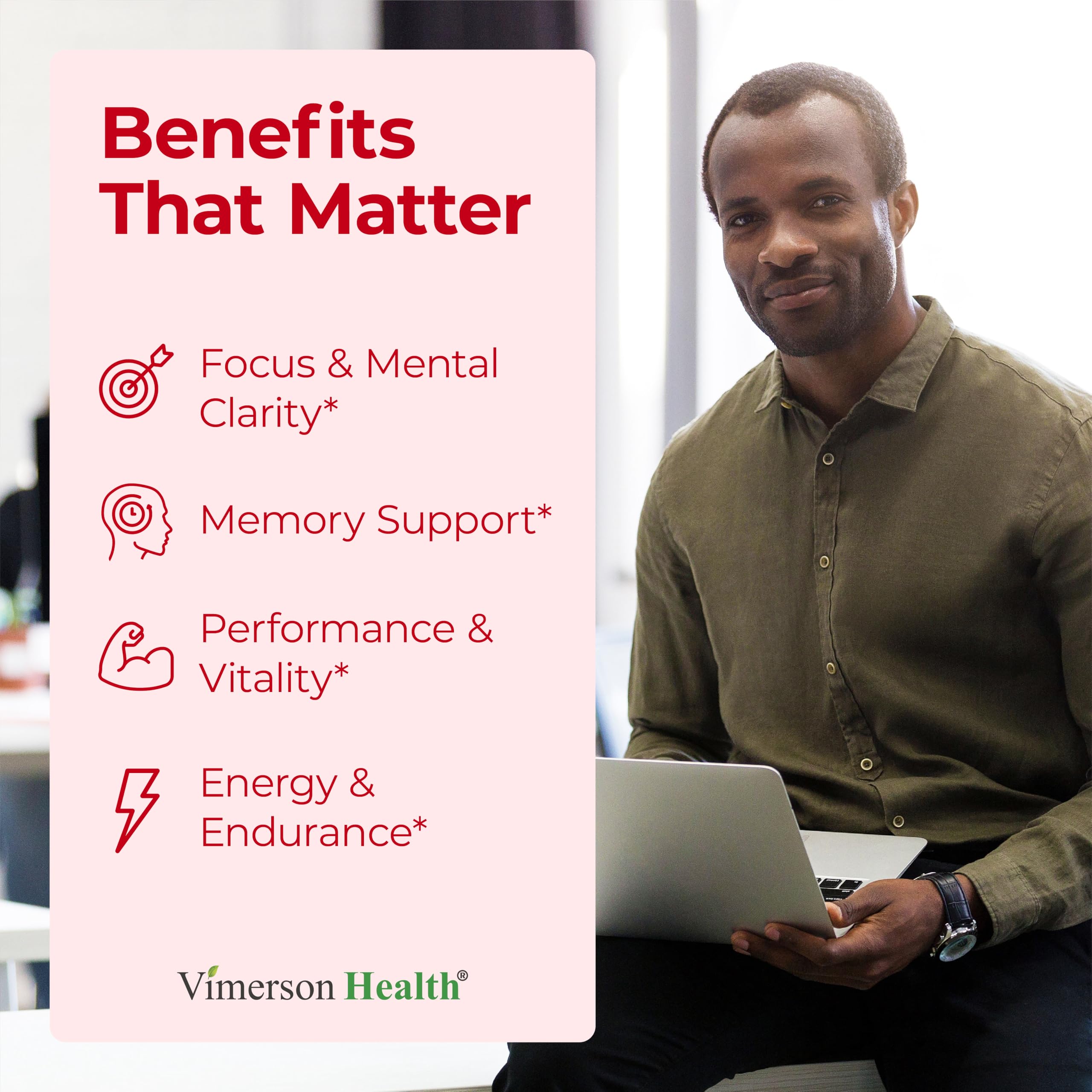 Vimerson Health Ginseng – capsules rapprochées, concentration et énergie potentielles