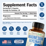 Étiquette claire Vimerson Health Magnésium Glycinate 200 mg – qualité et transparence