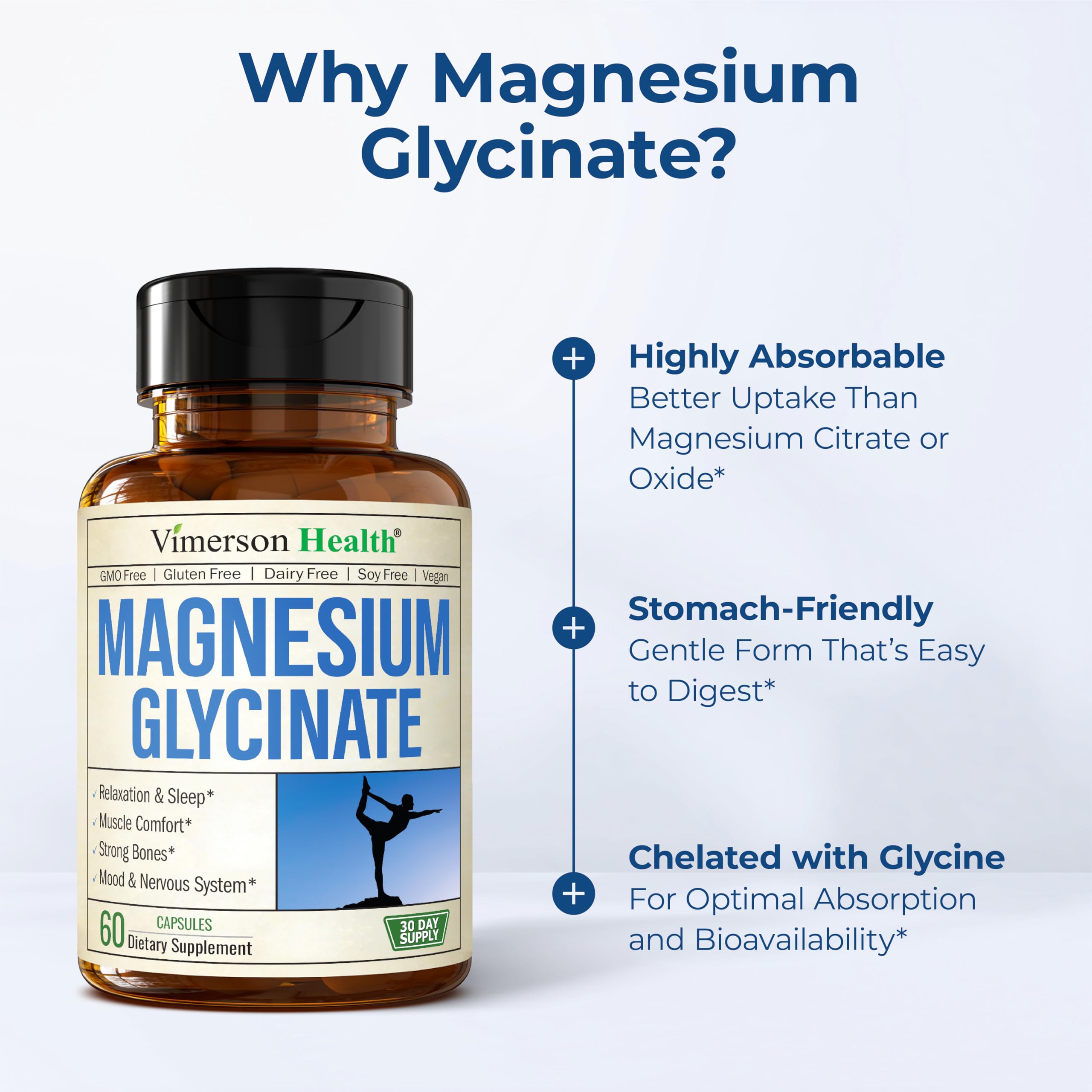 Image axée sommeil et détente avec Vimerson Health Magnésium Glycinate 200 mg