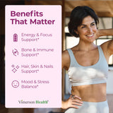 Ingrédients biodisponibles Vimerson Health pour femmes, source fiable de nutriments.