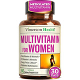 Vimerson Health multivitamines femmes — bouteille visible, soutien énergétique quotidien et équilibre nutritionnel.