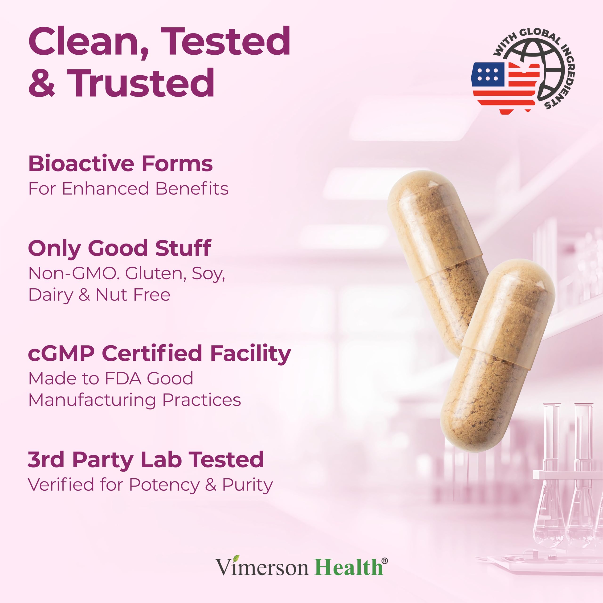Vimerson Health multivitamines femmes — énergie et concentration grâce à une formule ciblée.