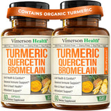 Vimerson Health Quercétine Bromélaïne Curcumine, bouteille pratique et facile à prendre