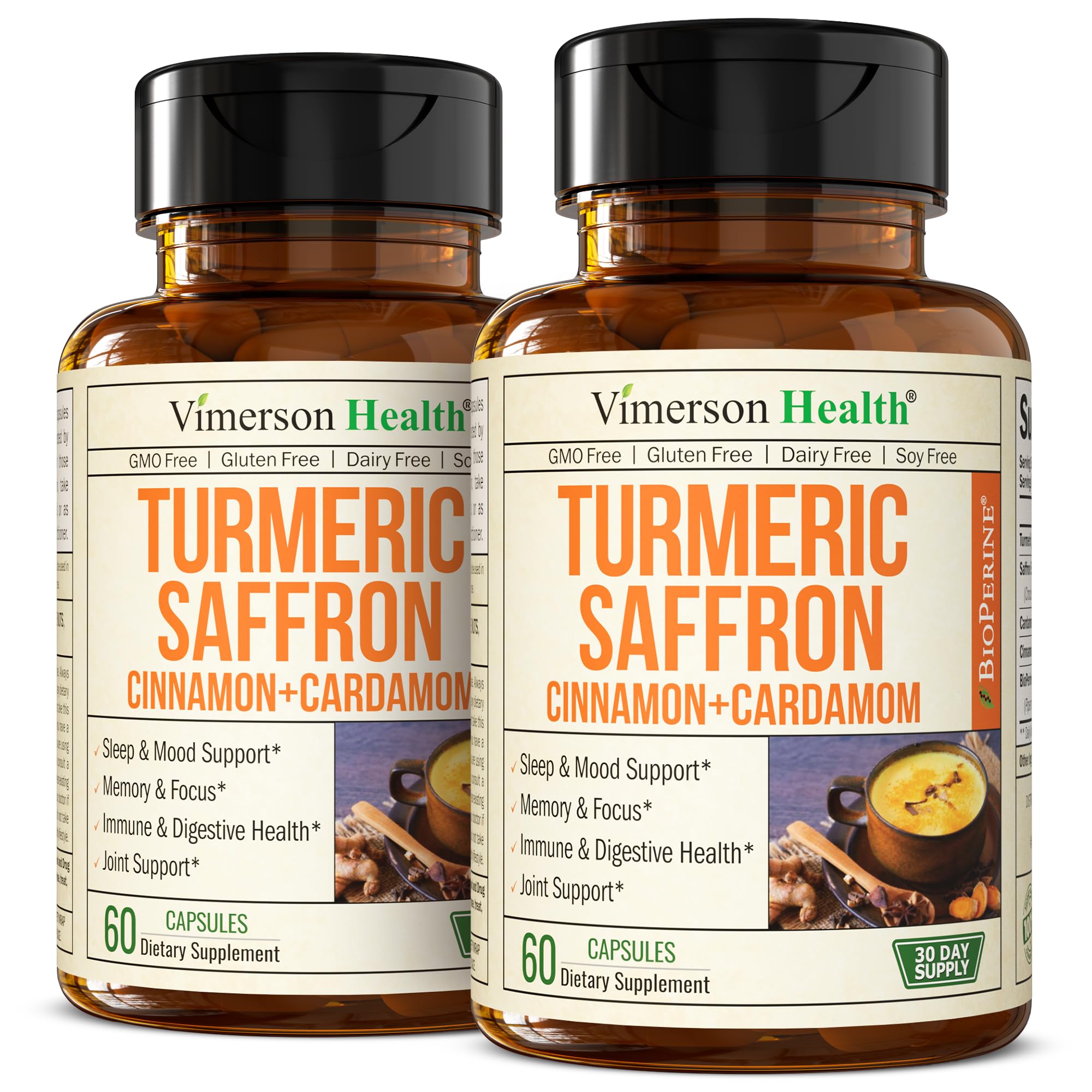 Vimerson Health Saffron Supplements — emballage élégant pour la routine quotidienne.