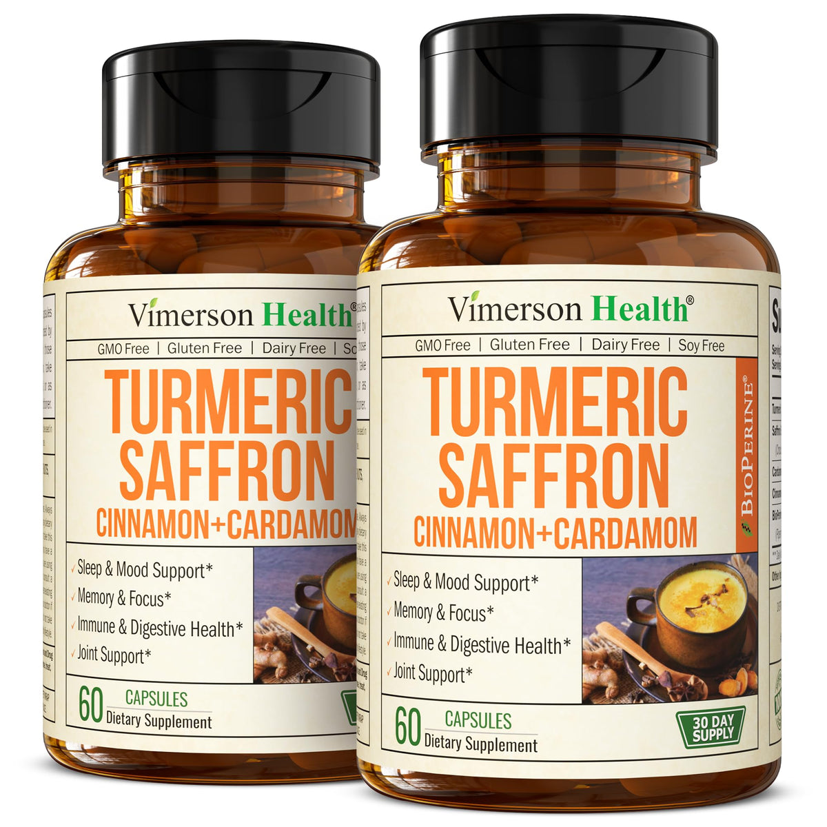 Vimerson Health Saffron Supplements — emballage élégant pour la routine quotidienne.