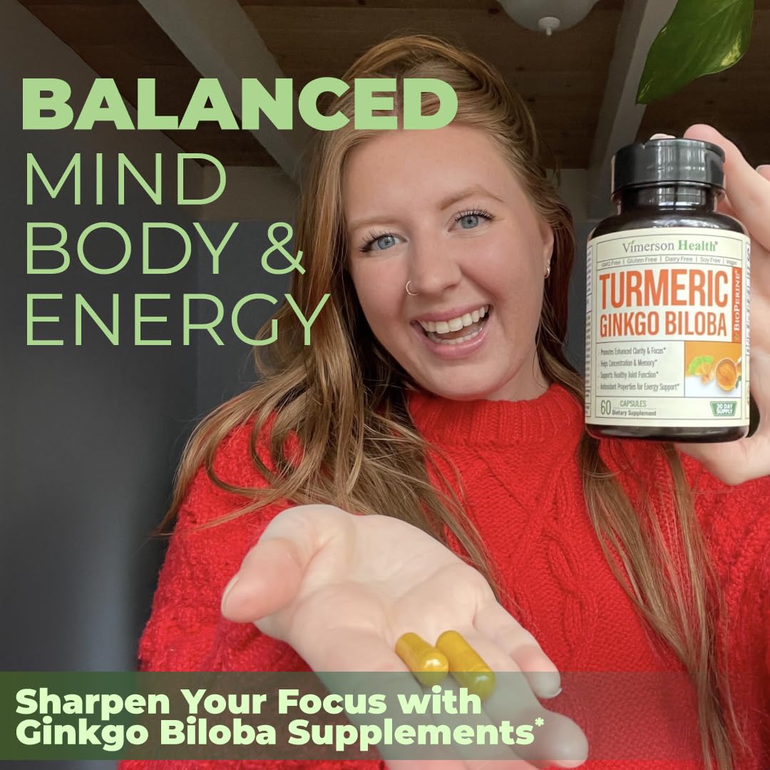 Soutien potentiel des articulations avec curcuma et ginkgo dans Vimerson Health.