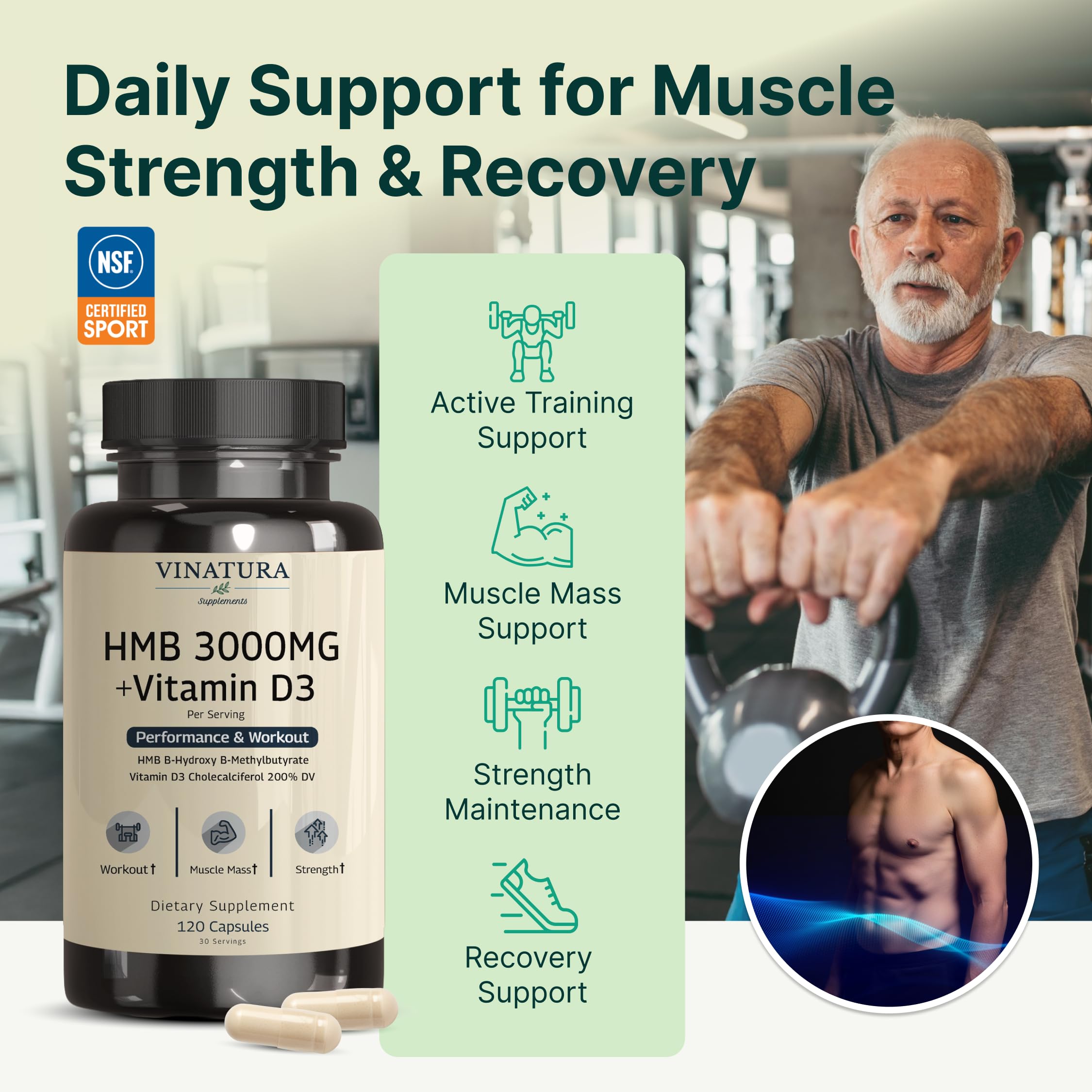 Vinatura boîte 120 capsules, pratique pour votre routine sportive.