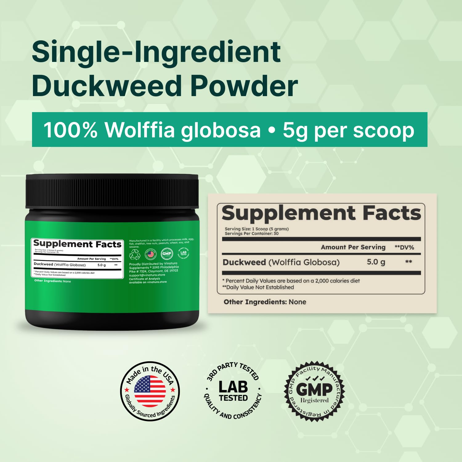 VINATURA Duckweed Dose 5g : portion pratique pour l'ajout quotidien.