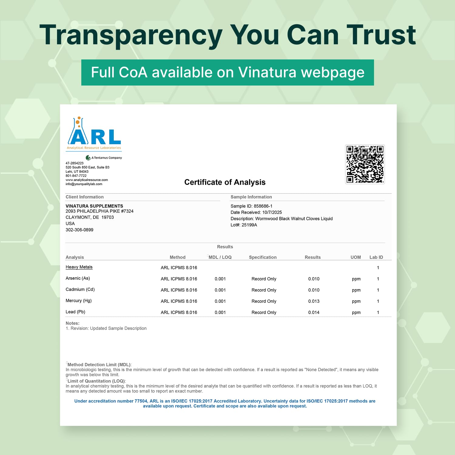 VINATURA Fabrication américaine – établissement certifié cGMP pour la qualité.