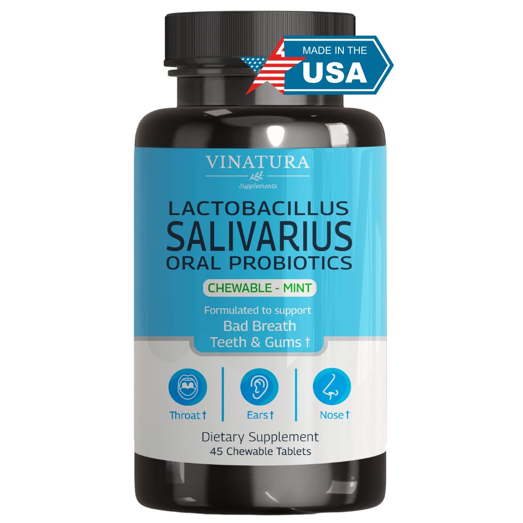 VINATURA Lactobacillus Salivarius tablettes menthe pour haleine plus fraîche et propreté buccale