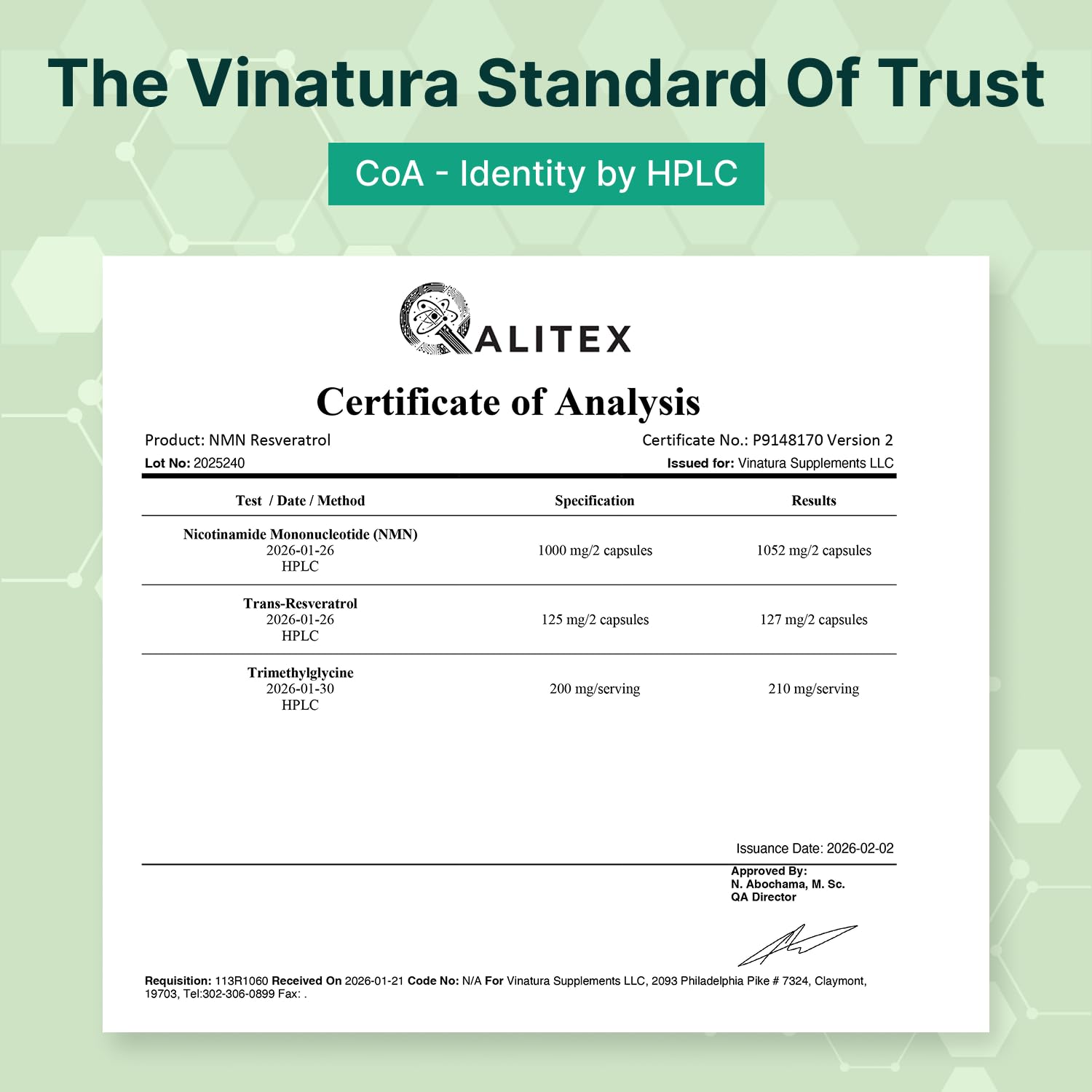 Vinatura NMN Complex – Gélules NMN et résveratrol, utilisation pratique