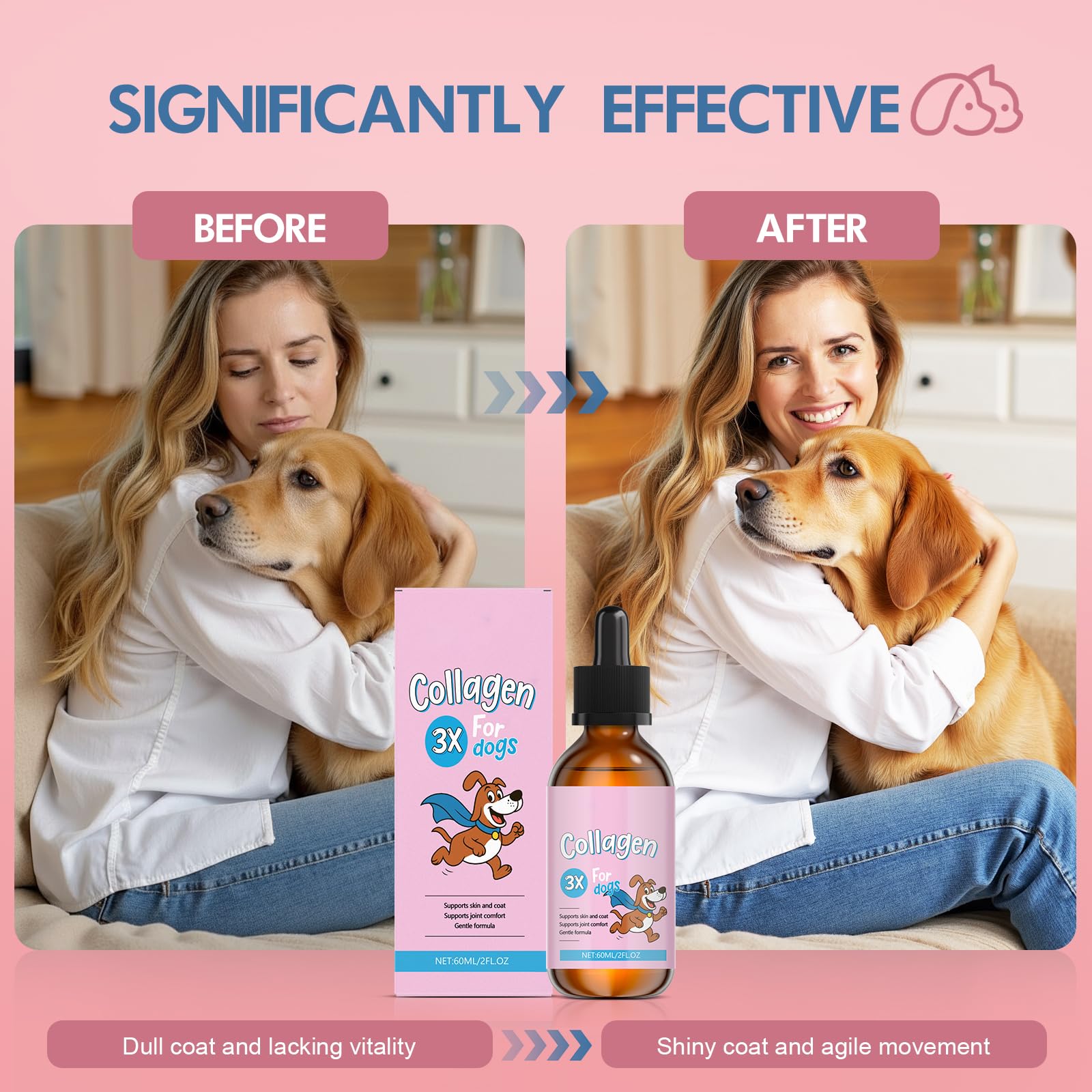 Vincofoo 2PC Healthy Petz Collagen chien actif et mobilité soutenue.