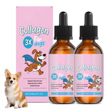 Vincofoo 2PC Healthy Petz Collagen démontré avec flacon-pour, dosage quotidien pratique.